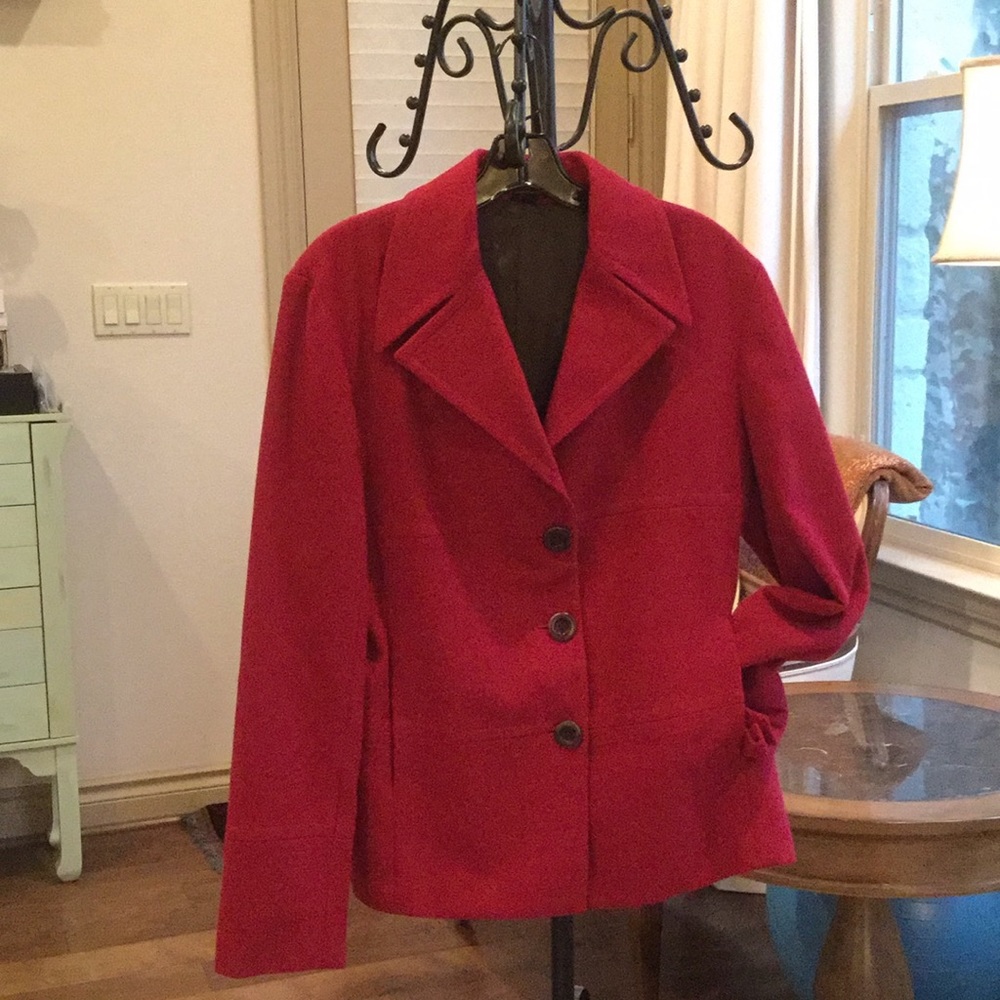 Issa and Co red wool blazer